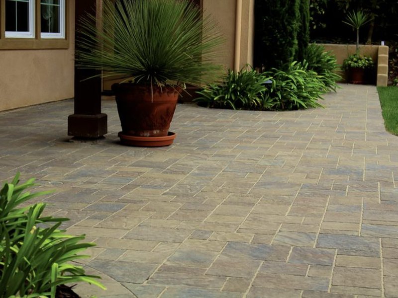 Herringbone paver patio Vista CA Panjia Outdoors