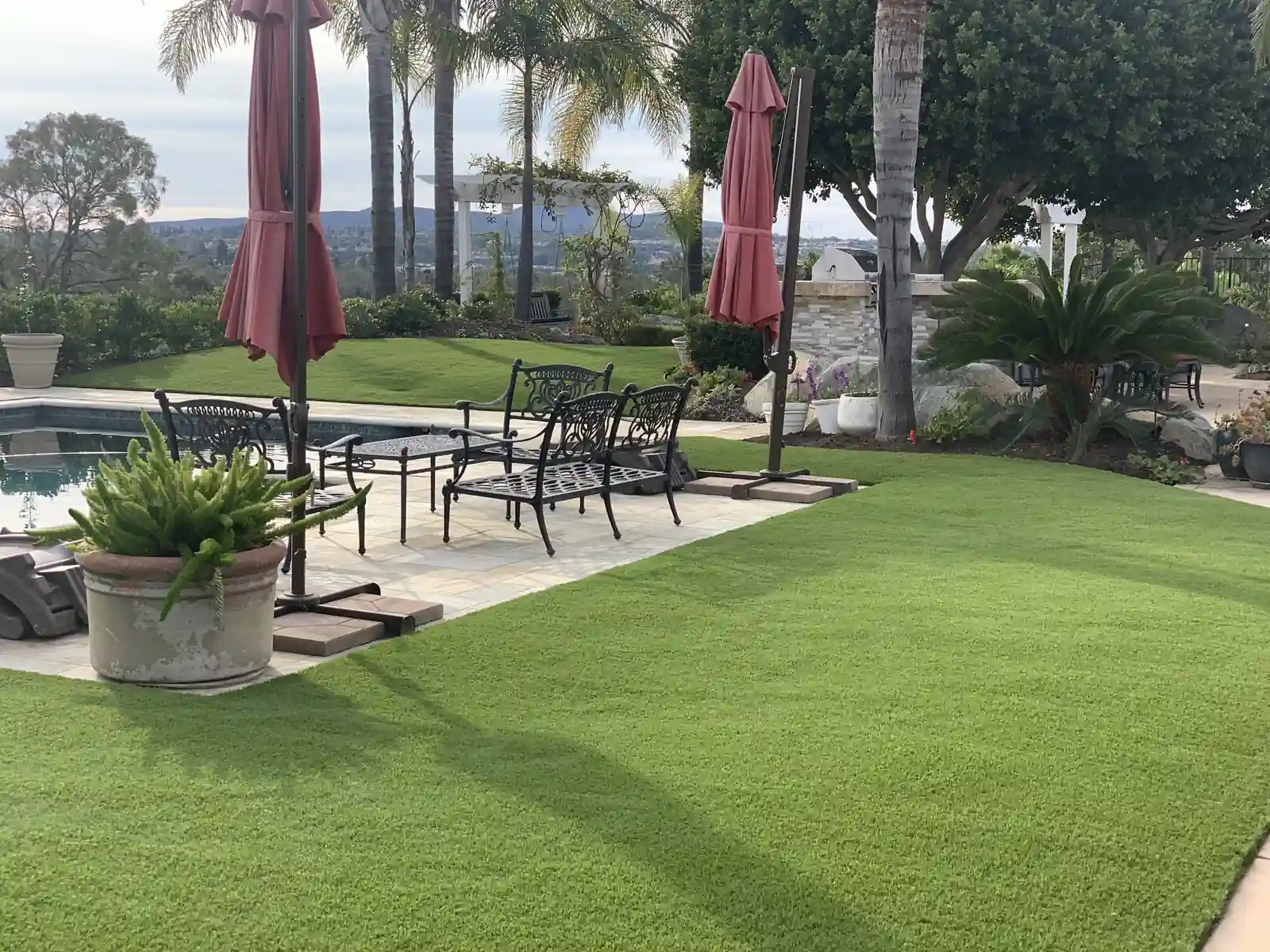 IntegriTurf artificial turf installation in San Marcos CA backyard by Panjia Outdoors