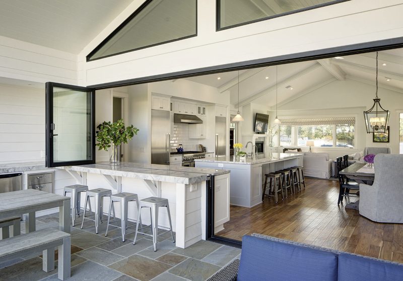Indoor outdoor kitchen with bi-fold doors San Diego CA Panjia Outdoors